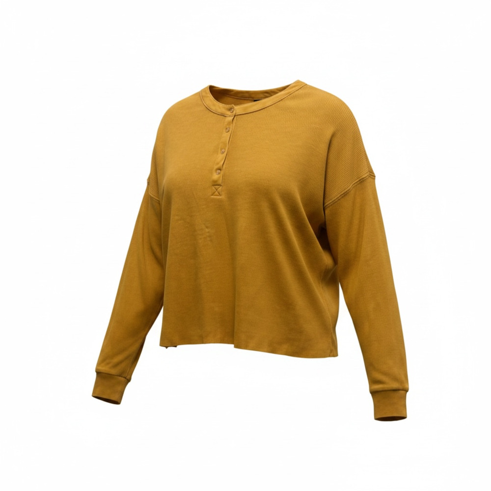 Wild Fable Waffle Knit Henley Top Long Sleeve Size S - Picture 2 of 5